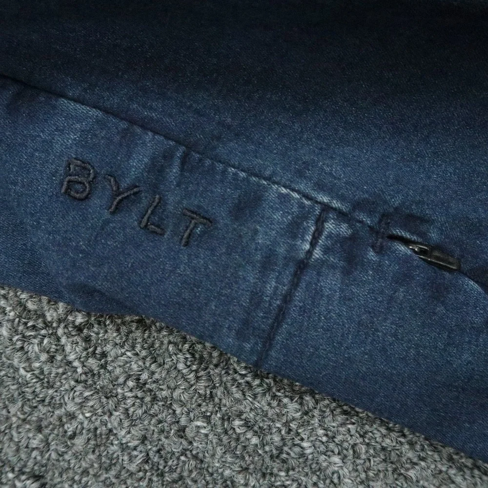 BYLT Jeans Mens 34x33 Blue Tech Denim Everyday Straight Zip Pocket Stretch